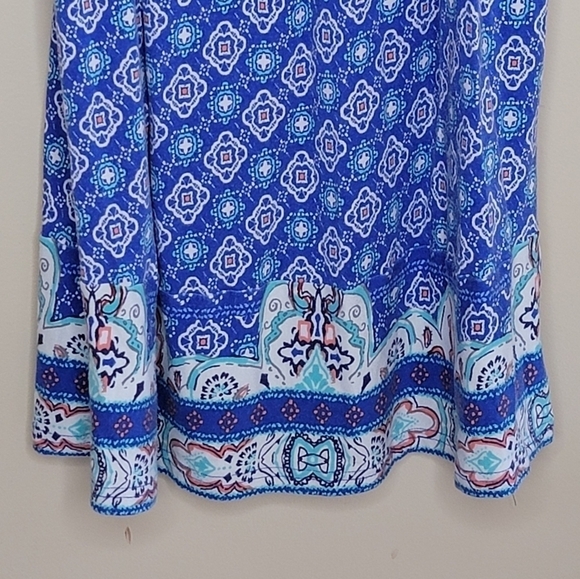 Stitch Fix Skies Are Blue | Blue Medallion Print Halter Tank Top - Picture 5 of 5